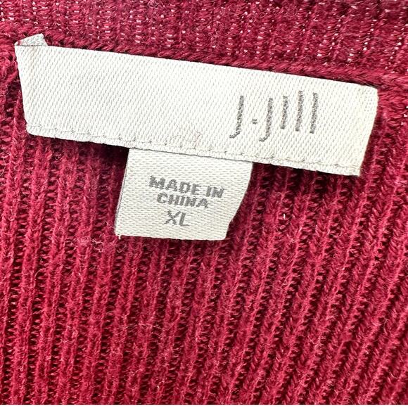 J Jill Sweater Womens XL Red V-Neck Long Sleeve Pullover COMFY Stretch - Picture 2 of 7